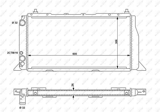 Radiator, engine cooling 54603
