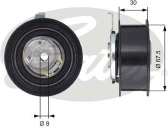 Tensioner Pulley, timing belt PowerGrip™ T43062