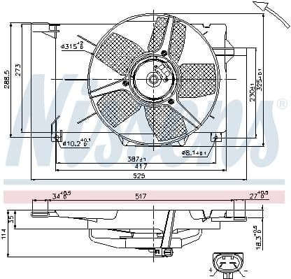 Fan, engine cooling 85005