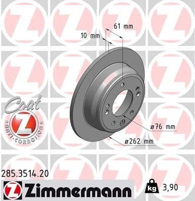 Brake Disc COAT Z 285.3514.20