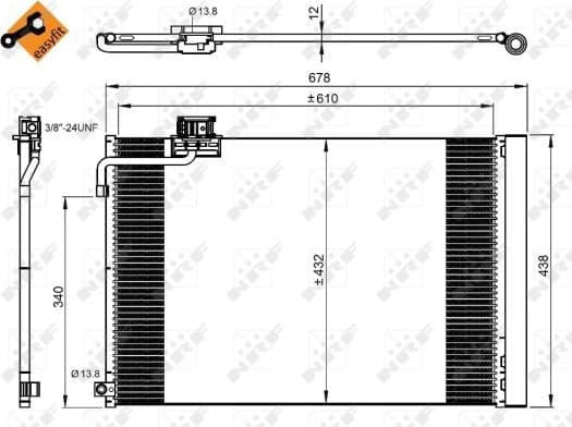 Condenser, air conditioning EASY FIT 350214