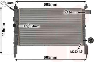 Radiator, engine cooling 37002023
