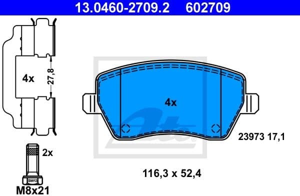 Brake Pad Set, disc brake 13.0460-2709.2 - image 2