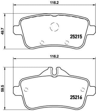 Brake pads rear, Top Quality P50099