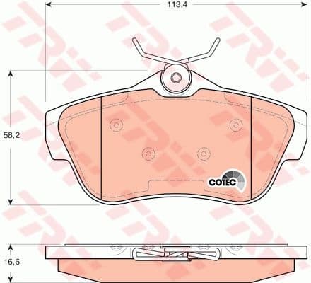 Brake Pad Set, disc brake COTEC GDB1740
