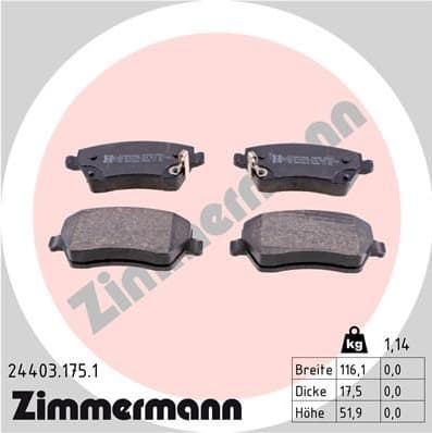 Brake Pad Set, disc brake 24403.175.1