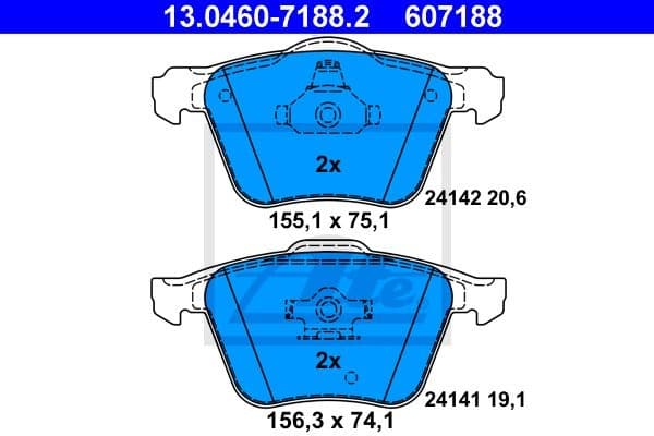 Brake Pad Set, disc brake 13.0460-7188.2