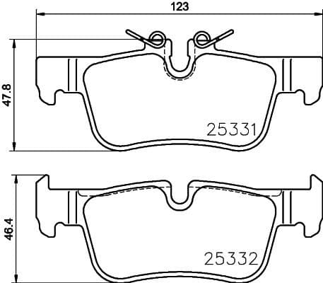 Brake pads rear, Top Quality P06094
