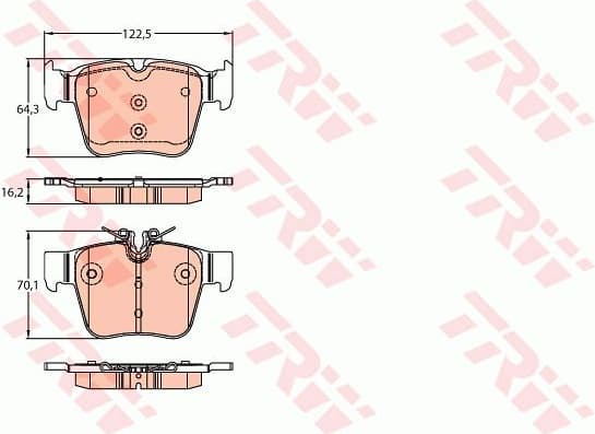 Brake pads rear, Top Quality GDB2154