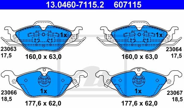 Brake Pad Set, disc brake 13.0460-7115.2