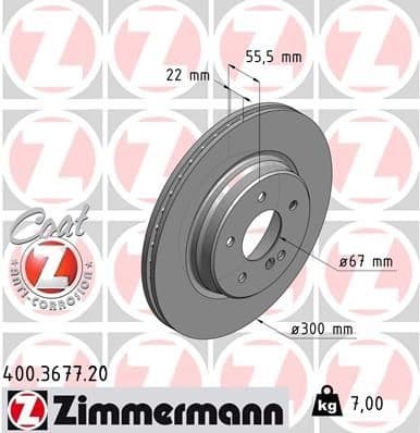 Brake Disc COAT Z 400.3677.20