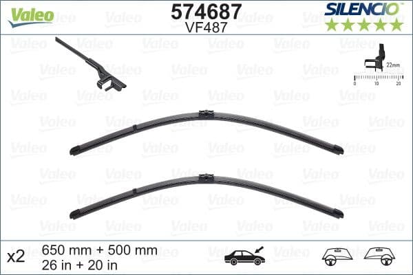 Wiper Blade SILENCIO FLAT BLADE SET 574687