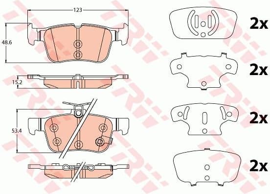 Brake pads rear, Top Quality GDB2115
