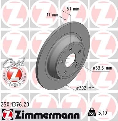 Brake Disc COAT Z 250.1376.20