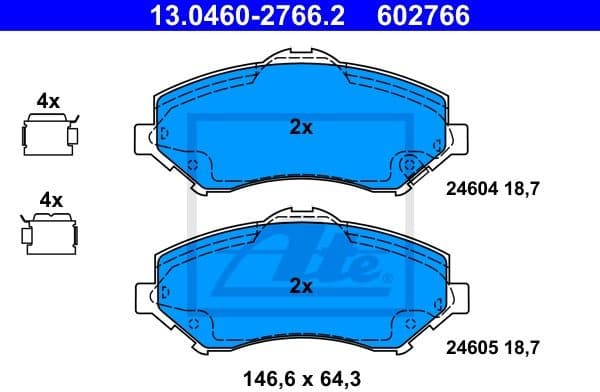 Brake Pad Set, disc brake 13.0460-2766.2