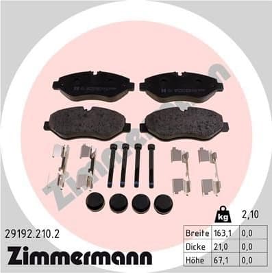 Brake Pad Set, disc brake 29192.210.2