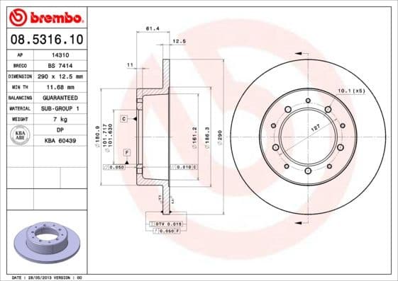 Brake Disc PRIME LINE 08.5316.10