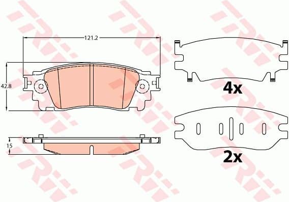 Brake pads rear, Top Quality GDB4459