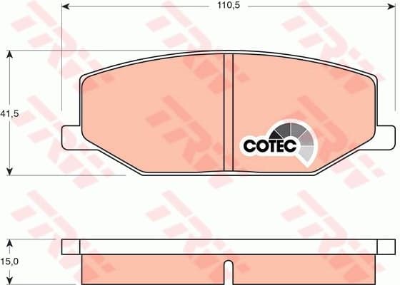 Brake Pad Set, disc brake COTEC GDB383