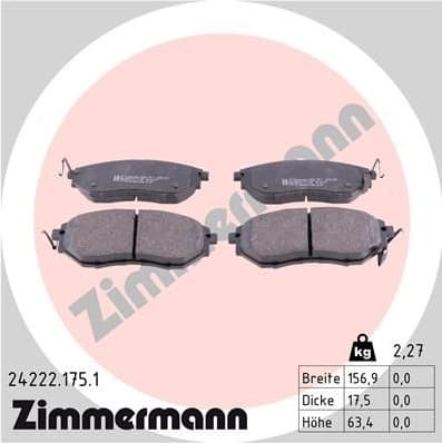 Brake Pad Set, disc brake 24222.175.1