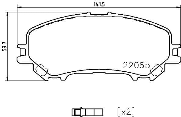 Brake pads front, Top Quality P56099
