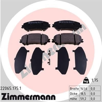 Brake Pad Set, disc brake 22065.175.1