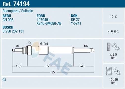 Glow Plug 74194