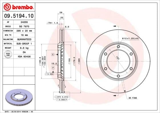 Brake Disc PRIME LINE 09.5194.10