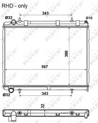 Radiator, engine cooling 53973