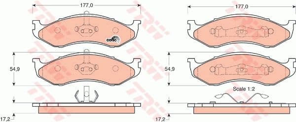 Brake Pad Set, disc brake COTEC GDB1153