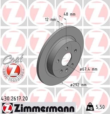 Brake disc, 1pcs REAR 430.2617.20