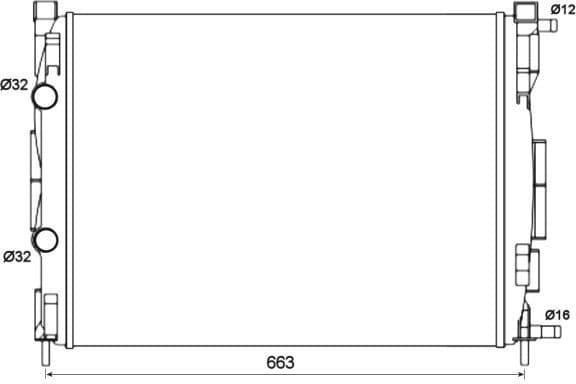 Radiator, engine cooling 58327