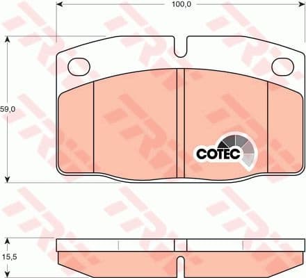 Brake Pad Set, disc brake COTEC GDB199