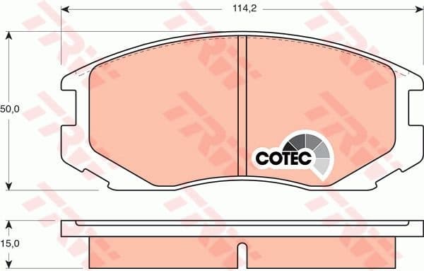 Brake Pad Set, disc brake COTEC GDB3046