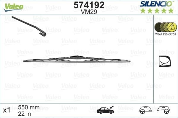 Wiper Blade SILENCIO CONVENTIONAL SINGLE 574192