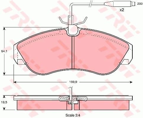 Brake Pad Set, disc brake COTEC GDB1106