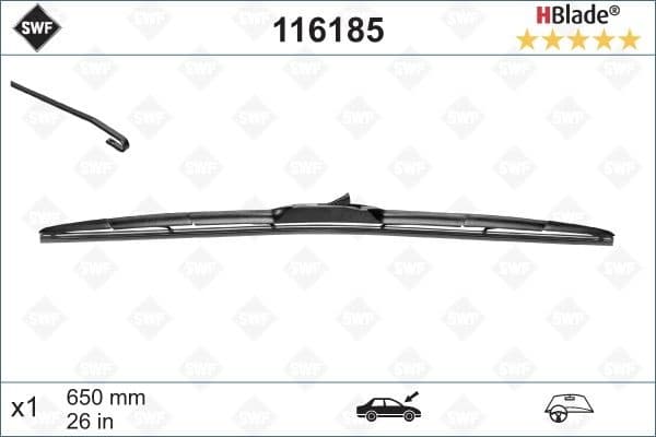 Wiper Blade DAS ORIGINAL HBLADE 116185
