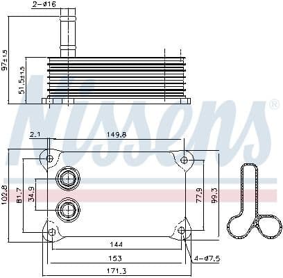 Oil Cooler, engine oil ** FIRST FIT ** 90698