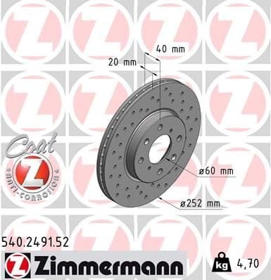 Brake Disc SPORT BRAKE DISC Z 540.2491.52