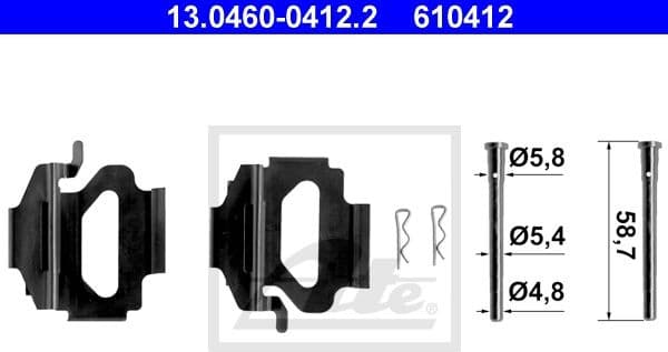 Accessory Kit, disc brake pad 13.0460-0412.2