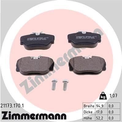 Brake Pad Set, disc brake 21173.170.1