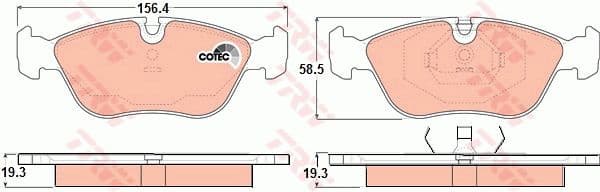 Brake Pad Set, disc brake COTEC GDB1159