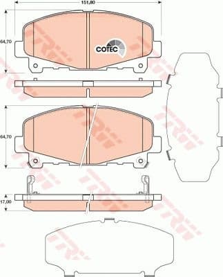 Brake Pad Set, disc brake COTEC GDB3477