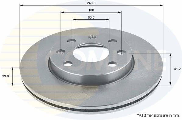 Brake disc, 1pcs FRONT ADC1123V - image 2