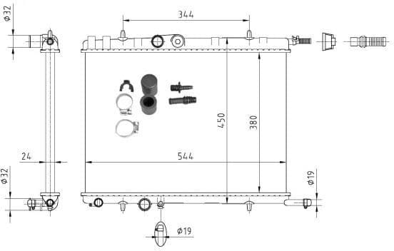 Radiator, engine cooling EASY FIT 53424A