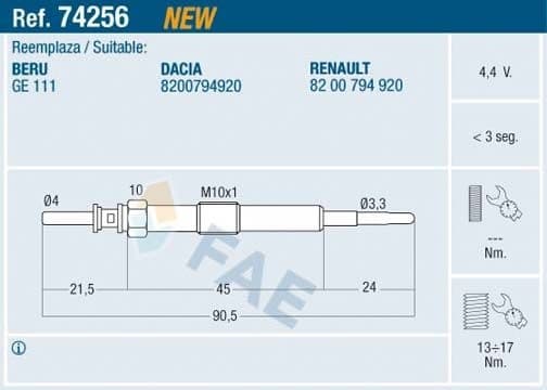 Glow Plug 74256