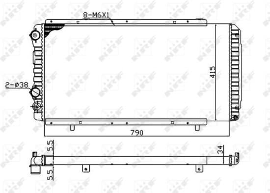 Radiator, engine cooling Economy Class 52062A