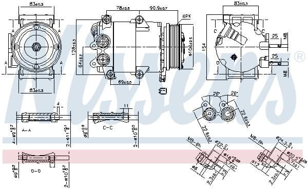 Compressor, air conditioning ** FIRST FIT ** 890392