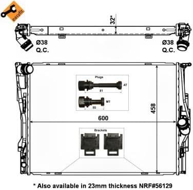 Radiator, engine cooling EASY FIT 53473
