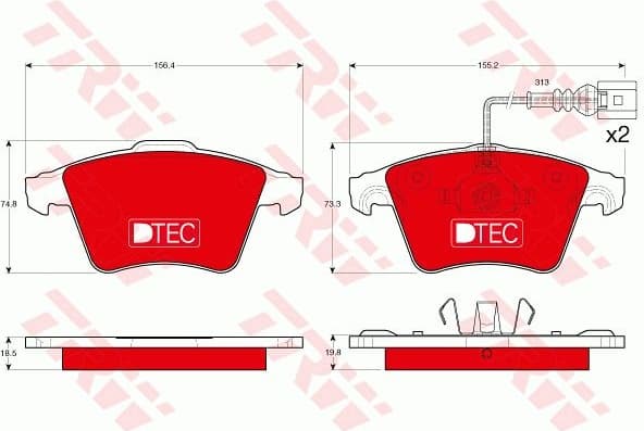 Brake Pad Set, disc brake DTEC COTEC GDB1651DTE
